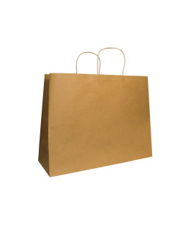 Ptp Bags Kraft Paper Bags With Handles, Brown Paper Bags For Special Occasions And Food Service, Tote Bag Set, 16 X 6 X 125 In, Natural, 100 Count