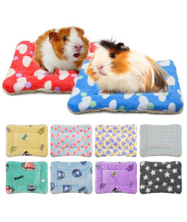 Rypet Small Animal Bed 2Pcs - Guinea Pig Bed House Winter Warm Fleece Sleep Pad For Hamster Squirrel Hedgehog Chinchilla And Other Small Animals, Random Color