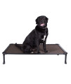 Veehoo Chew Proof Elevated Dog Bed - Cooling Raised Pet Cot - Rustless Aluminum Frame And Durable Textilene Mesh Fabric, Unique Designed No-Slip Feet For Indoor Or Outdoor Use, Brown, Large