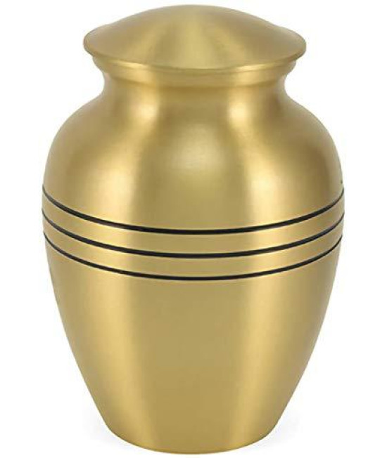 Mainely Urns Bronze Finish Solid Brass Pet Urn for Ashes with Threaded Lid - Extra Small Size Cat Urn, Dog Urn, Pet Urn for Pets up to 30 Pounds Before Cremation
