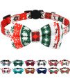 Joytale Christmas Breakaway Cat Collar with Bow Tie, Cute Cats Collars, 1 Pack Girl Boy Kitty Safety Collars, Christmas