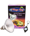 MegaRay Mercury Vapor Bulb UV Output Lamp 120V UVB for Reptiles Bundle with a Lumintrail Keychain Light (100W)