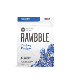 BIXBI Rawbble Freeze Dried Dog Food, Turkey Recipe, 26 oz - 96% Meat and Organs, No Fillers - Pantry-Friendly Raw Dog Food for Meal, Treat or Food Topper - USA Made in Small Batches