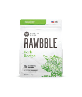 BIXBI Rawbble Freeze Dried Dog Food, Pork Recipe, 26 Oz - 97% Meat And Organs, No Fillers - Pantry-Friendly Raw Dog Food For Meal, Treat Or Food Topper - USA Made In Small Batches