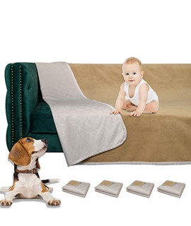 W-ZONE Waterproof Dog Bed Cover Pet Blanket for Furniture Bed Couch Sofa Reversible Beige+Sand 4060(4060, Beige+Sand)