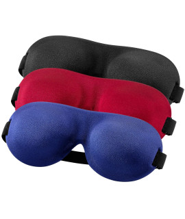 Yiview Sleep Mask Pack Of 3, Upgrade 100 Light Blocking 3D Eye Masks For Sleeping, Ultra-Thin Sides For Side Sleeper, Blindfold For Men Women