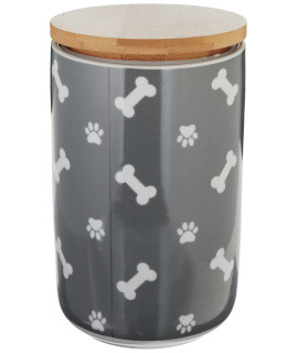 Bone Dry ceramic Pet collection, canister, gray