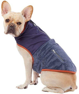TOP PAW Navy & Orange Reflective Dog Fleece Jacket ~Xtra Small~