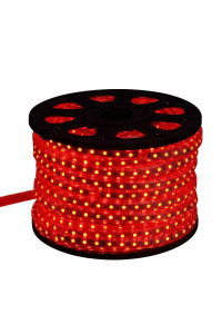 Ainfox 150Ft Led Strip Lights, 2700 Leds Outdoor Waterproof Led Rope Lights Smd5050 110V Flexible Tape Decorative Lighting For Patio Deck Garden Bedroom, Uletl Certified (Red, 150Ft)