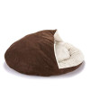 The Lakeside Collection Animal Pet Bed with Blanket Cover Top for Dogs and Cats - Brown