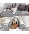 PetAmi Fluffy Waterproof Dog Blanket Fleece | Soft Warm Pet Fleece Throw for Large Dogs and Cats | Fuzzy Furry Plush Sherpa Throw Furniture Protector Sofa Couch Bed (Light Grey, 40x60)
