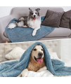 PetAmi Fluffy Waterproof Dog Blanket Fleece | Soft Warm Pet Fleece Throw for Large Dogs and Cats | Fuzzy Furry Plush Sherpa Throw Furniture Protector Sofa Couch Bed (Dusty Blue, 60x80)