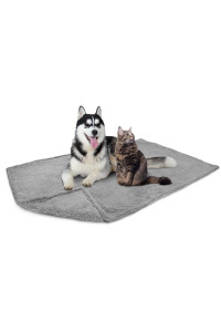 PetAmi Fluffy Waterproof Dog Blanket Fleece | Soft Warm Pet Fleece Throw for Large Dogs and Cats | Fuzzy Furry Plush Sherpa Throw Furniture Protector Sofa Couch Bed (Light Grey, 60x80)