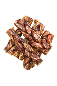 Beef Jerky Dog Treats -Gullet Esophagus Braided Sticks Dog Chews - All Natural Beef Chews for Dogs from Grass Fed Cattle - Rich in Glucosamine & Chondroitin - Great Rawhide Alternative (12 Pack)