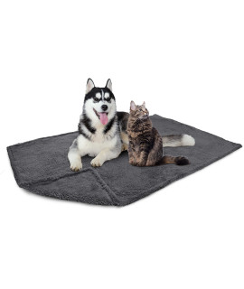 PetAmi Fluffy Waterproof Dog Blanket Fleece | Soft Warm Pet Fleece Throw for Medium Dogs and Cats | Fuzzy Furry Plush Sherpa Throw Furniture Protector Sofa Couch Bed (Gray, 29x40)