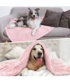 PetAmi Fluffy Waterproof Dog Blanket Fleece | Soft Warm Pet Fleece Throw for Large Dogs and Cats | Fuzzy Furry Plush Sherpa Throw Furniture Protector Sofa Couch Bed (Pink Blush, 60x80)