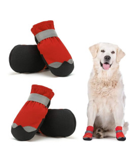 Waterproof Dog Shoes For Large Medium Dogs - Winter Snow Dog Booties Paw Protection With Adjustable Straps Rugged Anti-Slip Sole - Hiking Outdoors Pet Boots Paw Protectors Comfortable