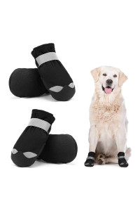 Waterproof Dog Shoes For Large Medium Dogs - Winter Snow Dog Booties Paw Protection With Adjustable Straps Rugged Anti-Slip Sole - Hiking Outdoors Pet Boots Paw Protectors Comfortable