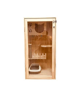 NBGF Luxury Cat Litter, Solid Wood Cat House, Cat Cage, Wooden Cat Litter, Cat Cage, Cat Showcase, Cat Bed (1206060CM)