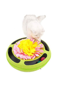 B bangcool Cat Track Toy Set Flower Shape Cat Interactive Toy Cat Scratch Toy Cat Play Toy