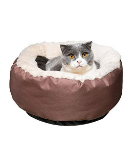 Bellanny Cat Bed for Indoor Cats, Round Donut Cat and Dog Cushion Bed, 17in Pet Bed for Cats or Small Dogs, Anti-Slip Bottom, Self Warming Winter Indoor Snooze Sleeping Kitten Bed Puppy Kennel