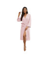 U2SKIIN Women Robes Long Knit Bathrobe Soft Sleepwear comfortable Ladies stretch Loungewear(Pink, L)