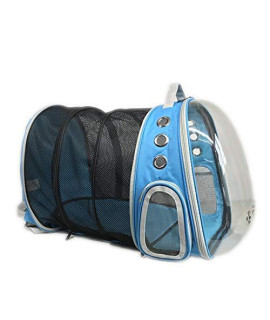 junfeng Pet Carrier Pet Products Travel Carrier Extensible Packbag Portable Can Be Extend Dog Zipper Mesh Backpack Breathable Dog Bag Dog Carriers Slings (Color : Blue)