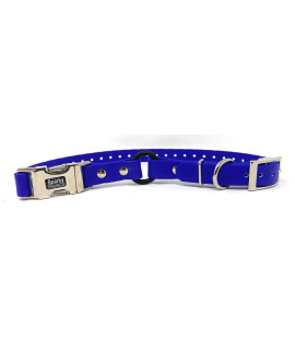 Sparky Pet Co - Zeus ECollar Replacement Strap - Bungee Loop Dog Collar - Waterproof Biothane - Adjustable - Double Buckle - Quick Snap Metal Clasp - for Invisible Fence Systems 1"x 30"(Dark Blue)