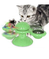 No Branded Windmill Cat Toy Turntable Teasing Interactive with Catnip Scratching Tickle Pet Ball Supplies (Green)