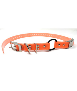 Sparky Pet Co - Zeus ECollar Replacement Strap - Bungee Loop Dog Collar - Waterproof Biothane - Adjustable - Double Buckle - Quick Snap Metal Clasp - for Invisible Fence Systems 1"x 30" (Neon Orange)