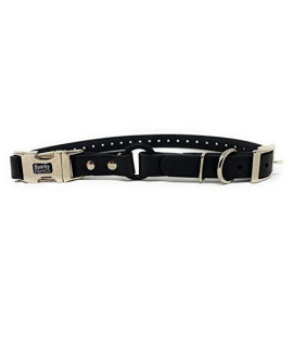 Sparky Pet Co - Zeus ECollar Replacement Strap - Bungee Loop Dog Collar - Waterproof Biothane - Adjustable - Double Buckle - Quick Snap Metal Clasp - for Invisible Fence Systems - 3/4" x 28" Black