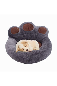 N/D Provides a Warm Home for Your Pets in Winter, The Bottom is Moisture-Proof, Soft, Short Plush, More Durable Bear Palm-Shaped Dog Bed, cat Bed pet Supplies(28.731.5in, Dark Gray)