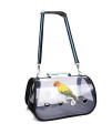 TunTenDo Bird Travel Bag Portable Pet Bird Parrot Carrier Transparent Breathable Travel Cage,Lightweight Bird Carrier,Bird Travel Cage (Medium Size and Large Size is The Same) (Blue)