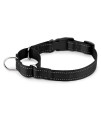 PLUTUS PET Reflective Martingale collar with Quick Snap Buckle,No Pull Dog choker collar for Small Medium Large Dogs,M,Black