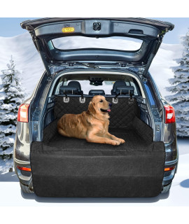 SUV Cargo Liner for Dogs,Quilted Waterproof Trunk Seat Cover for Pet,Water Resistant Bumper Flap Protector Washable Durable Universal Fit Large Size Accessory Cap Mat for Car Jeep Truck Sedans Vans