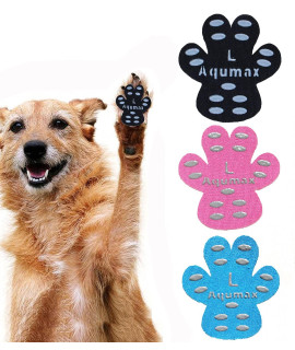Aqumax Dog Anti Slip Paw Grips Traction Pads,Paw Protection with Stronger Adhesive, Non-Toxic,Multi-Use on Hardwood Floor or Injuries,12 sets-48 Pads L