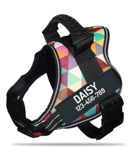 Personalized No Pull Dog Harness with custom Name and Phone Number by PawPawify, Heavy Duty Pet Vest to Prevent Tugging, Pulling, or choking, Training and Walking