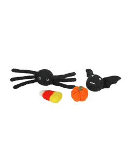 Midlee Halloween Felt Cat Toys Set- Bat, Pumpkin, Spider, Candy Corn