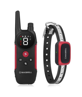 MASBRILL Dog Training Collar with Remote- Shock Collar for Medium Dogs Training Collar for Large Dogs Rechargeable and Waterproof Dog Collar with 3 Training Modes, Up to 1000Ft Remote Distance, Black