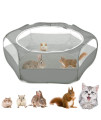 VavoPaw Small Animals Playpen, Waterproof Breathable Indoor Pet cage Tent with Zipper cover, Portable Outdoor Exercise Yard Fence for Kitten Hamster Bunny Squirrel guinea Pig Hedgehog, gray