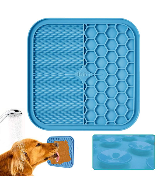 KILIN 8.2 Large Dog Lick Mat,Dog Lick Pad with Suction Cups,Boredom & Anxiety Reducer,Alternative to Slow Feeder Dog Bowls,Calming Mat for Bathing,Grooming,and Nail Trimming
