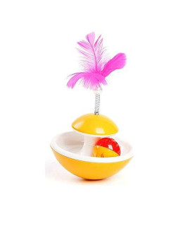 Llz Zphhshi Cat Toys Funny Exercise Rotating Cat Toys Cat Toy Tumbler Tease Cat Ball Yellow (Color : Yellow)