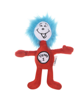 Dr Seuss for Pets The cat in The Hat Thing 1 Figure Plush Dog Toy Large Dog Toys, 12 Inch Dog Toy from The cat in The Hat Red, White, and Blue Stuffed Animal Dog Toy from Dr Seuss collection