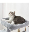 YYAO Cat Tree Cat Climb Tree Stand Scratching Post Cat Condo Furniture with Interactive Ball,Cat Tree Stand Activity Center Kittens Activity Tower Pet Play House,Light Gray
