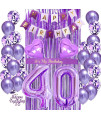 40th Birthday Decorations for Women, 40th Birthday Balloons Purple, 40th Birthday Decorations, Purple Balloons, Its My Birthday Sash, cake Topper, Birthday Banner for 40th Birthday Decorations