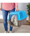 MidWest Homes for Pets Spree Travel Pet Carrier, Dog Carrier Features Easy Assembly and Not The Tedious Nut & Bolt Assembly of Competitors, Blue, 24-Inch Small Dog Breeds (1424SPB)