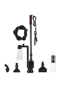 AQQA Aquarium Gravel Cleaner Siphon Kit,6 in 1 Electric Fish Tank Automatic Removable Vacuum Water Changer,Multifunction Wash Sand Filter Water Circulation 110V 60Hz/ 20W 320GPH