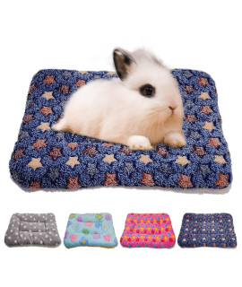 RIOUSSI Bunny Bed, guinea Pig Warm Bed for Small Animals Rabbits chinchillas Hedgehogs Baby cats Ferrets 14X12 Blue Star