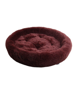 Petprime Soft Round Dog Bed Circle Fluffy Warm Nuture Bed for Dogs Calming Dog Doughnut Bed Orthopedic Washable Circular Dog Bed Anti Anxiety Donut Doggy Bed for Small Medium and Large Dog