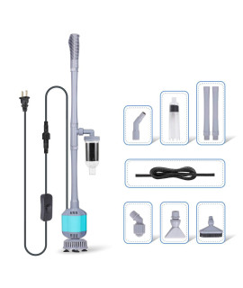 Hygger 360Gph Electric Aquarium Gravel Cleaner 5 In 1 Automatic Fish Tank Cleaning Tool Set Vacuum Water Changer Sand Washer Filter Siphon Adjustable Length 15W